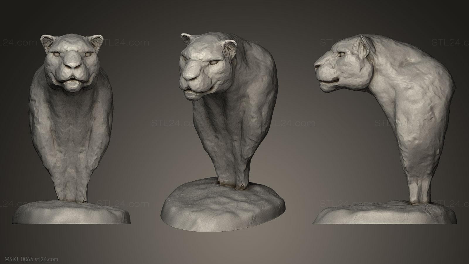 3D Printable Jaguar Bust by Animal Den Miniatures